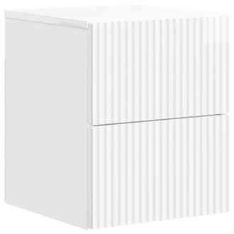 vidaXL Mesita De Noche De Pared Con Caj&oacute;n Brillante 33 X 34,5 X 40 Cm Vidaxl
