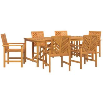 vidaXL Conjunto De Comedor De Jard&iacute;n 7 Pcs Marr&oacute;n 200 X 90 X 74 Cm Vidaxl