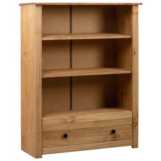 Berkfield Home Bookcase 80x35x110 cm Solid Pine Wood Panama Range in Brown | Size: 80 x 35 x 110 cm