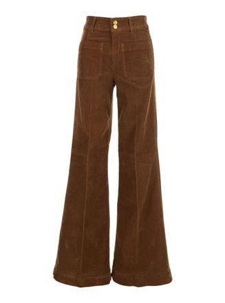 Seafarer Jane Brown Jeans With Front Patch Pockets In Velvet Woman