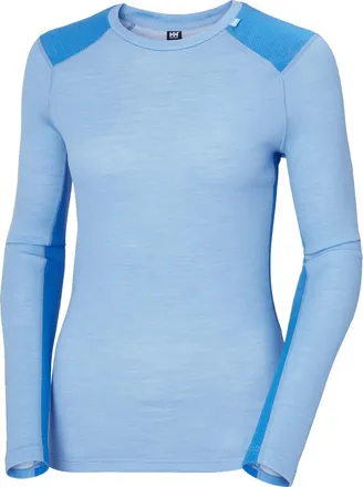 Helly Hansen Womens LIFA Merino Midweight Crew Base Layer Top Blue M