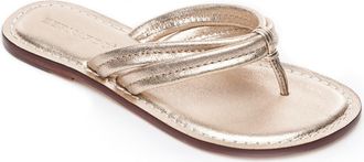 Bernardo Miami Thong Sandal in Distressed Platinum Leather at Nordstrom, Size 8.5