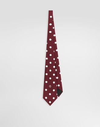 Dolce & Gabbana Polka Dot-print Silk Twill Tie - Man Ties And Pocket Squares Multicolor Onesize