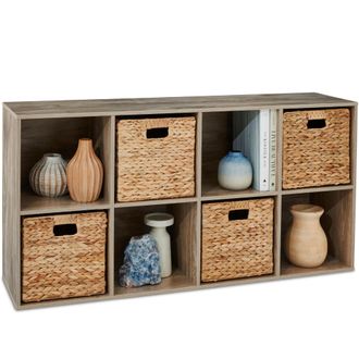 Best Choice Products 8-Cube Bookshelf, 11in Display Storage System, Organizer w/ Removable Back Panels