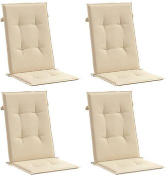 vidaXL Vidaxl - Coj&iacute;n Silla De Jard&iacute;n Respaldo Alto 4 Uds Tela Beige 120x50x3cm