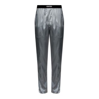Tom Ford Pyjamas, male, Gray, Size: XL Silk Pajama Pants