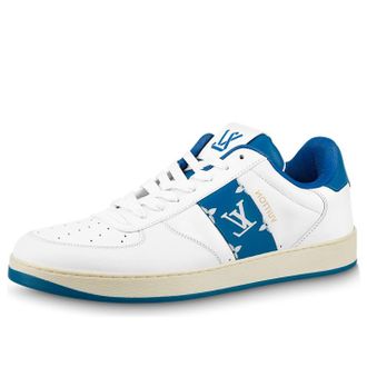 Louis Vuitton Rivoli Sneakers White with Blue Side Monogram Band 1AAVA0