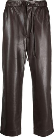 Nanushka Jain faux-leather trousers - men - Polyurethane/Recycled Polyester - L - Brown