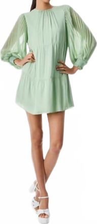 Alice & Olivia Antonette Crew Neck Mini Dress In Sea-Foam