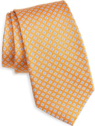 Nordstrom Quatrefoil Medallion Silk Tie in Orange at Nordstrom