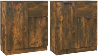 vidaXL Aparadores 2 uds madera contrachapada roble ahumado 60x30x70 cm Vidaxl