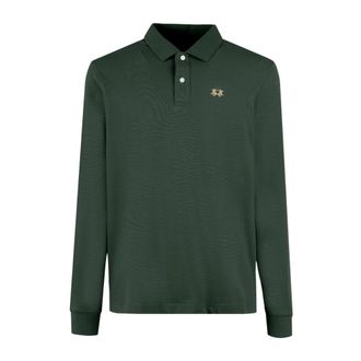 La Martina Piqu&eacute; poloshirt met geborduurd logo - Heren - Tops - Groen - Maat: M Piqu&eacute;
