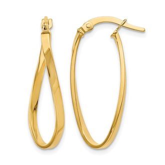 Diamond2Deal 10K Yellow Gold Fancy Twist Hoop Earrings