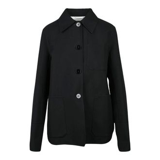 Jil Sander Giubbotto in Tela - Dames - Jassen - Zwart - Maat: XS Katoen