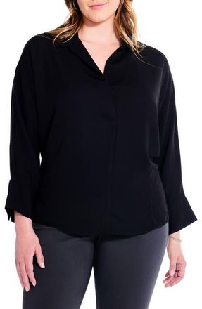 Nic+Zoe Flowing Ease Blouse in Black Onyx at Nordstrom, Size 2X