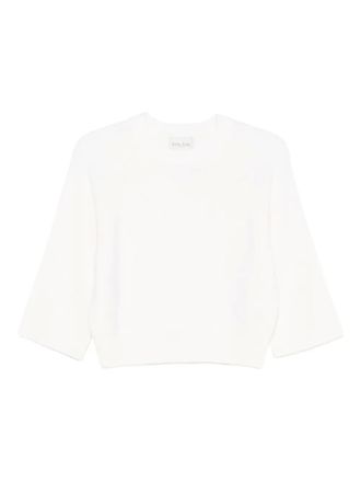 Forte_Forte ribbed short-sleeve knit top - women - Cashmere/Virgin Wool - II - Neutrals