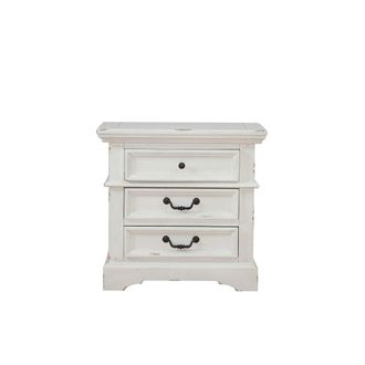 American Woodcrafters Stonebrook 3-Drawer Nightstand - Distressed Antique White