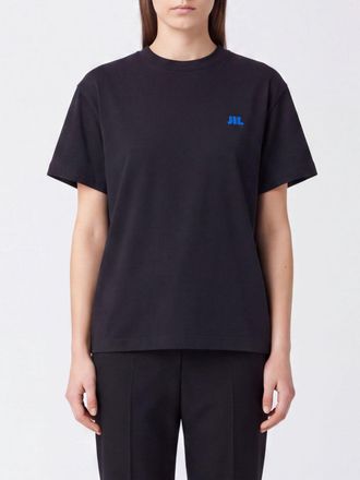 Jil Sander T-shirt in cotone con logo ricamato a contrasto sul davanti