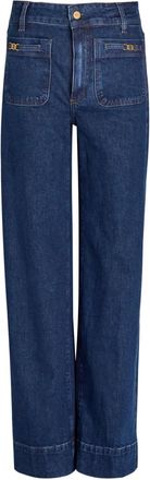 Paige Jeans con placca logo - Blu