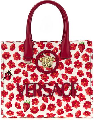 Versace Red La Medusa Tote Bag