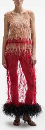 Atu Body Couture Abito Happy con piume - Rosso