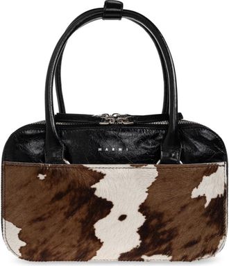 Marni Boxyne Bag - Dames - Handtassen - Bruin - ONE Size - Leer - Tassen