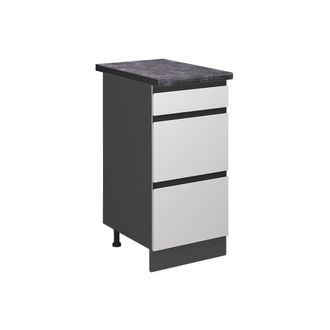 Vicco Mueble Bajo De Cocina R-line, Blanco, 40 Cm Con Cajones, Et Antracita