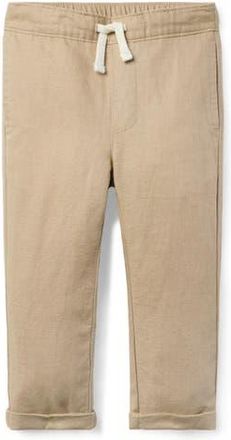 Janie and Jack Linen-Cotton Cuffed Pant in Beige at Nordstrom, Size 18-24M