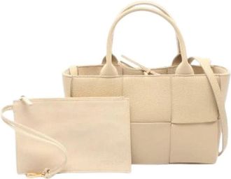 Bottega Veneta Pre-owned Mini Arco Leren 2-way Tote Bag - Dames - Vintage Handtas - Beige - ONE Size - Leer - Vintage