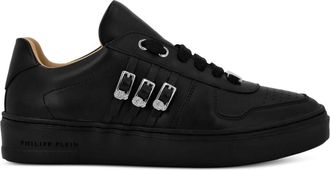 Philipp Plein skull-appliqué leather sneakers - women - Leather - 36 - Black