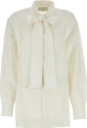 SETCHU Kimono Shirt - Dames - Overhemden - Wit - L - Linnen - Overhemden