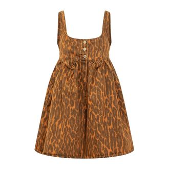 Ganni Kleedjes, Dames, Bruin, XS, Bubble Mini Jurk
