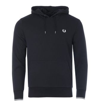 Fred Perry Mens Fred Perry Tipped Hooded Sweatshirt in Black