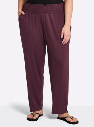 Sheego Jerseyhose SHEEGO, Damen, Gr. 44, Normalgr&ouml;ssen, burgund, 95% Viskose, 5% Elasthan, unifarben, Hosen Jerseyhose