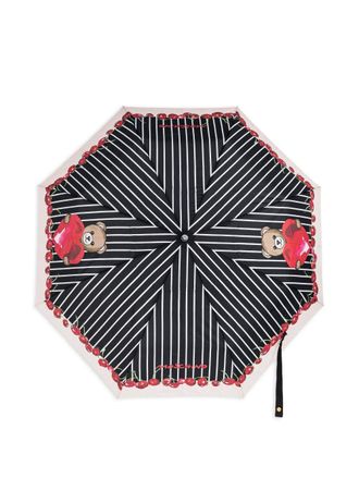 Moschino striped-print umbrella - Black