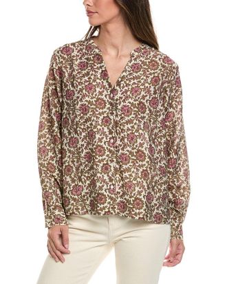 Brooks Brothers Linen-Blend Blouse