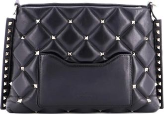 Valentino Garavani Candystud leren grote crossbodytas - Zwart