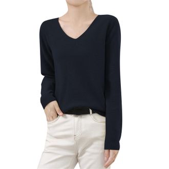 Generic Jumpers for Women V Neck Classic-Fit Soft Touch Cashmere Jumpers Ladies Lightweight Knitted Pullover Sweater Casual Comfortable Thermal Underwear Soli