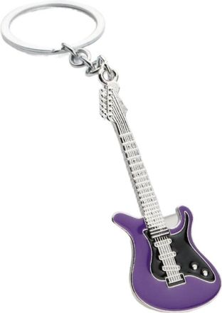 Generic Metal guitar keyring keychains for Music Lovers - Trendy Zinc Alloy Car Key Ring, music festival party & Travel Souvenir for Men Women(purple)