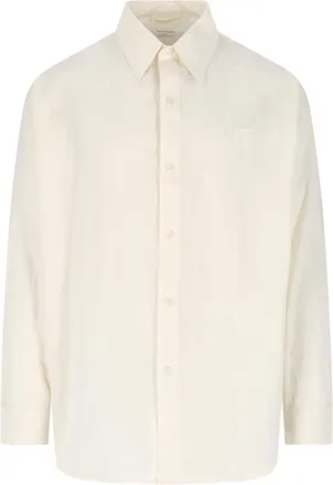 Mfpen Cream Essay Classic Collar Cotton Shirt