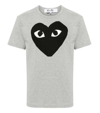 Comme Des Gar&ccedil;ons Grey Crew Neck Graphic Logo T-Shirt