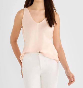 Nic+Zoe Day Gloss Woven Scoop Tank Top In Orange Sherbert