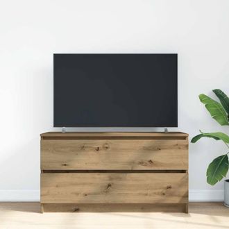 Berkfield Home TV Cabinet Artisan Oak 100x35x54 cm Engineered Wood in Brown | Size: 100 x 35 x 54 cm
