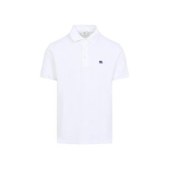 Etro White Embroidered Logo Polo