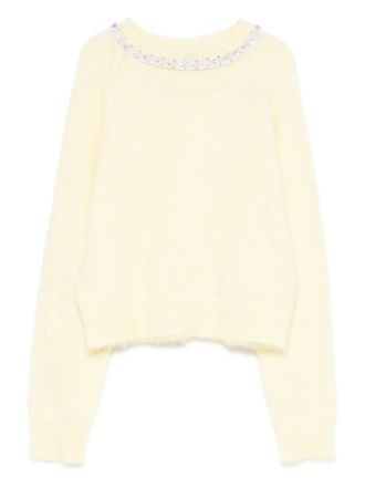 Maje Verfraaide trui met ronde hals - Geel