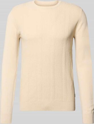 Blend Slim Fit Pullover in Strick-Optik Modell Baron in Sand, Gr&ouml;&szlig;e 3XL