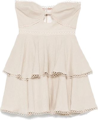 PatBo Abito corto con ruches - Toni neutri