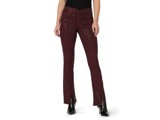 Hudson Barbara High-Rise Baby Boot w/ Cuff Vent in Coated Bordeaux Womens Jeans Coated Bordeaux : 24 32, Cotton/Denim/Elastane