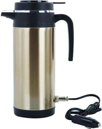 No Brand Tienda9 - Hervidor El&eacute;ctrico Port&aacute;til - 1200 Ml - Para Hervir Caf&eacute; Y T&eacute; - Dorado - Hervidor Para Coche - Para Viajes - Baceyong