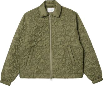 Lacoste Dames/Dames gebloemde gewatteerde jas (Kaki Groen)